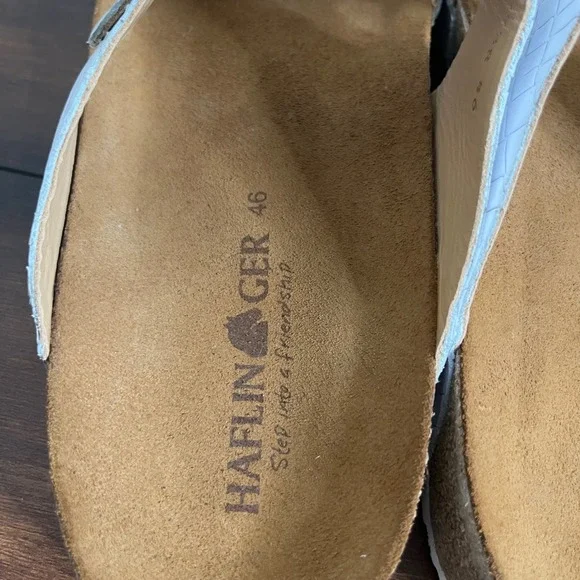 New Haflinger Men Bio Andrea Sandals White Intreccio Leather size EU 46 Comfort - Picture 6 of 11